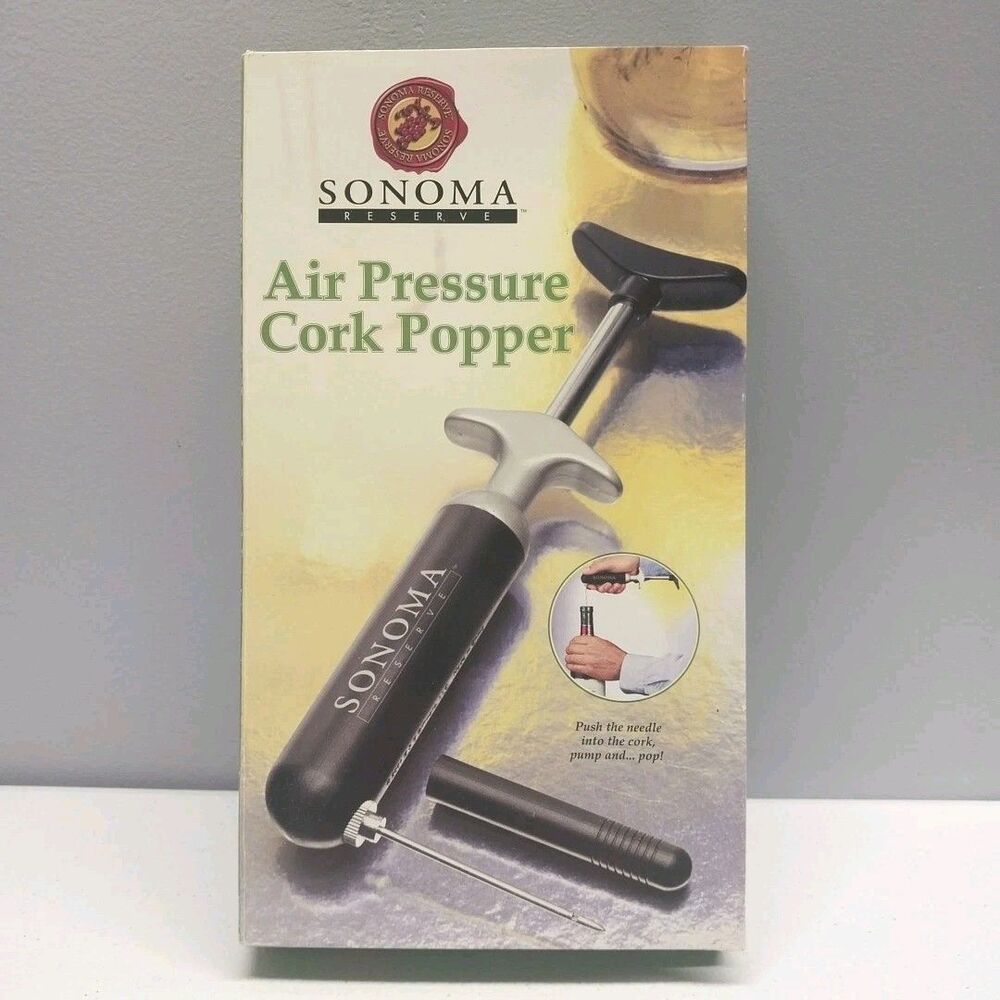 2003 Sonoma Reserve Air Pressure Cork Popper Wine Bottle Opener New In Box
